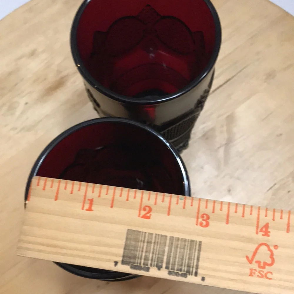 Vintage Avon Cape Cod Ruby Red 2 drinking glasses